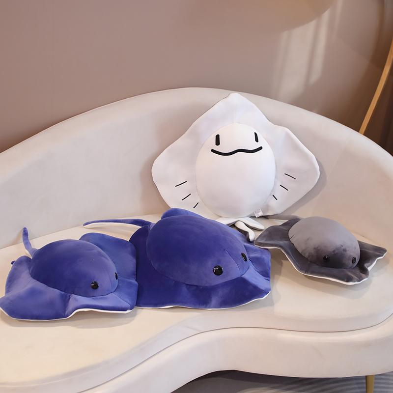 Manta Ray Plush Toys Ray Doll Throw Pillow Soft Stuffed Fish Toy Sofa Cushion Sleeping Pillows Gift Girls Child