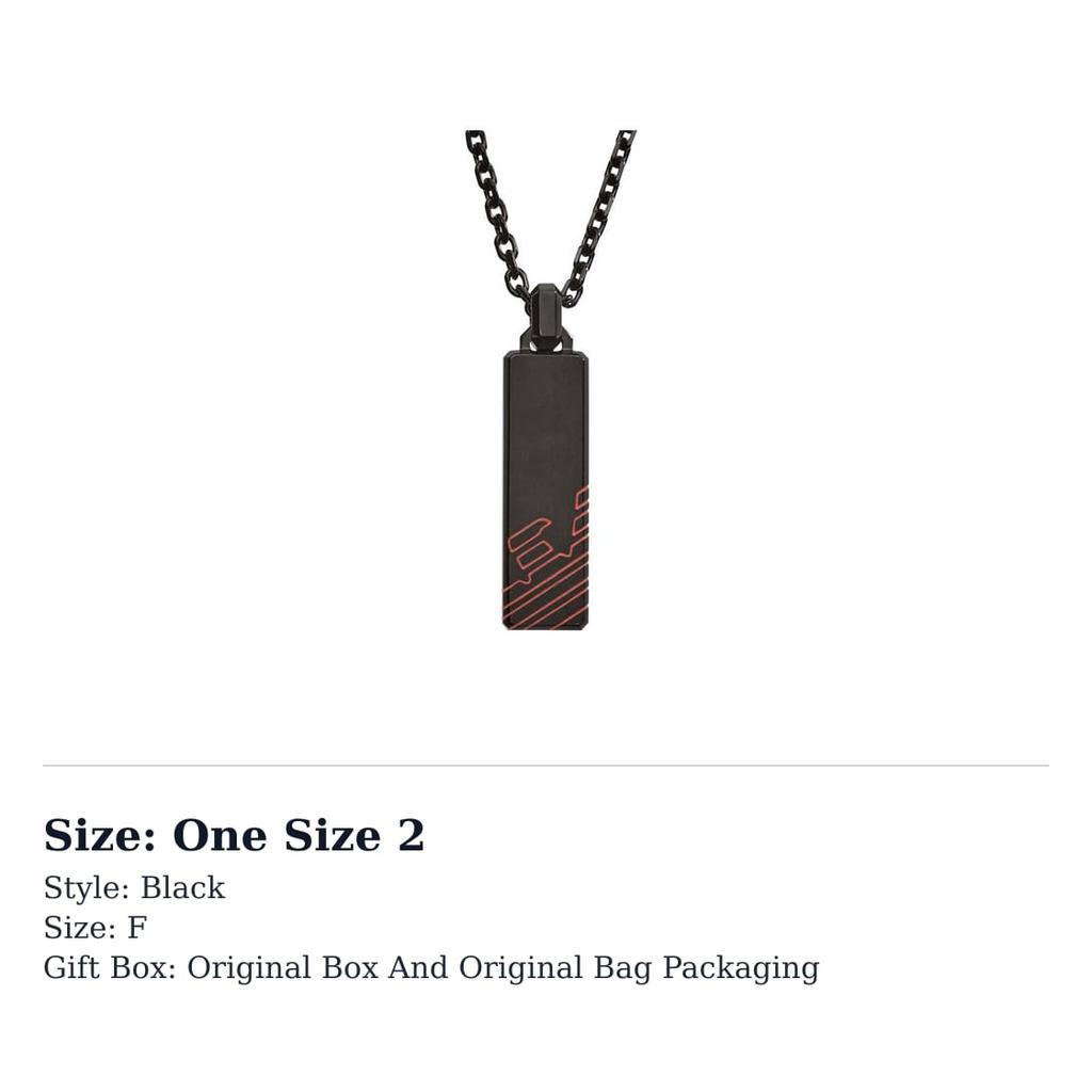 EMPORIO ARMANI Steel Necklaces Men's Black Red EGS2593001