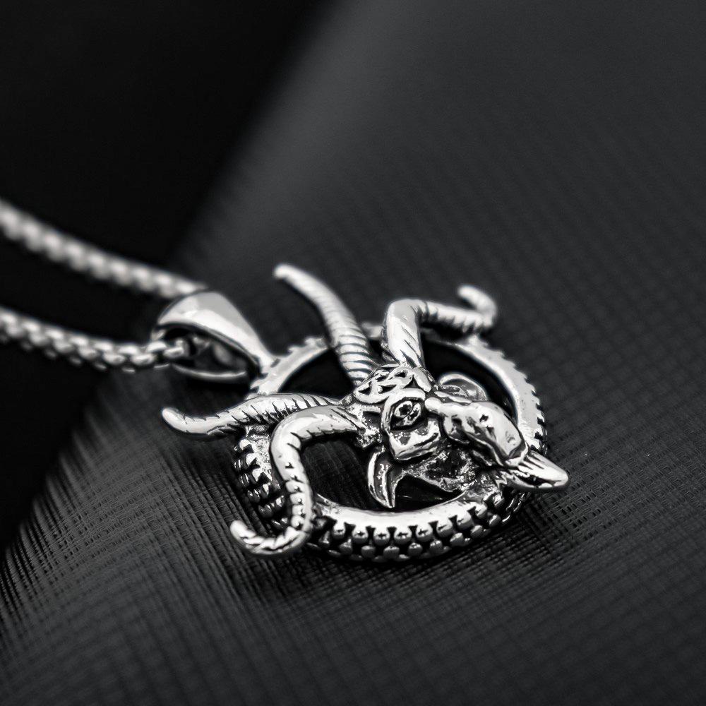 Jewelry Vintage Ram Ram Horn Men's Pendant Necklace