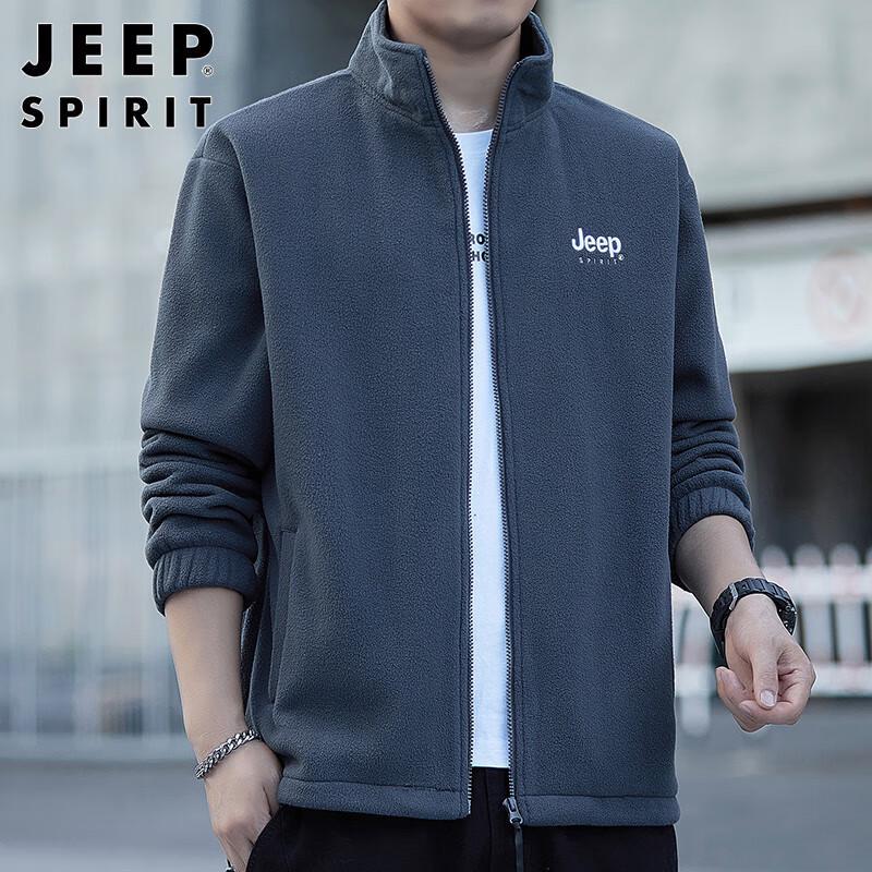 JEEP SPIRIT Men's Casual Fleece Cardigan Jacket
