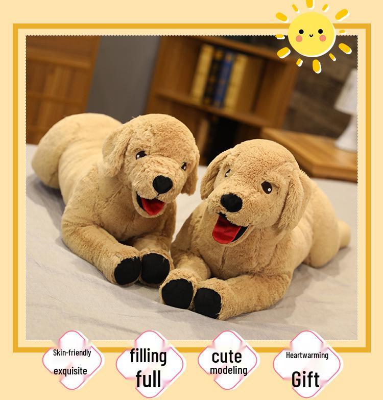 Large Yellow Labrador Puppy Plush Toy - Golden Retriever Doll for Children