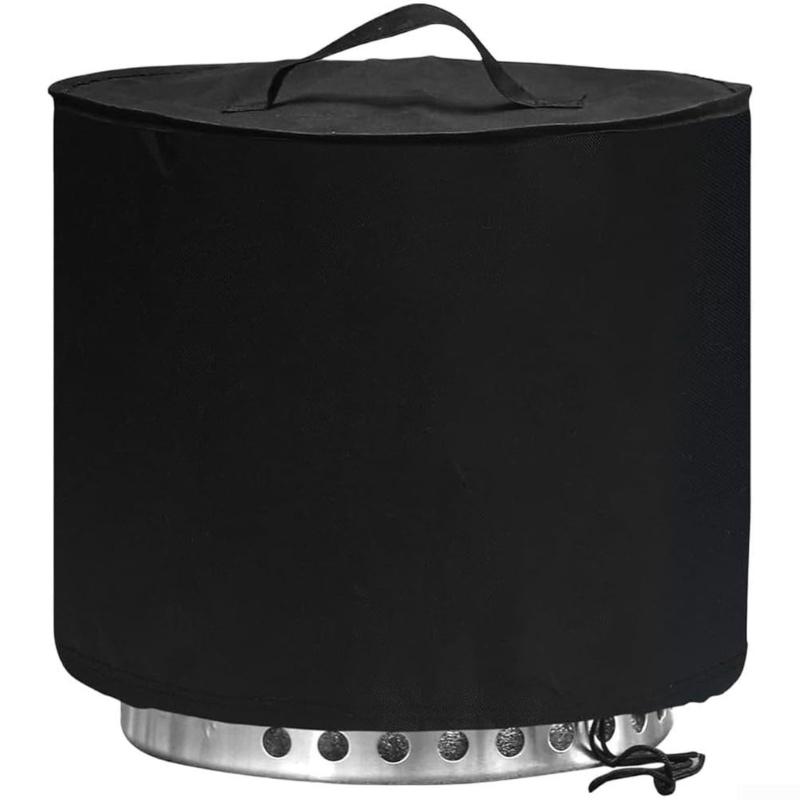 Durable Polyester Fire Pit Cover Designed For 15 Inch Round Pits Featuring Handle Easy Installation