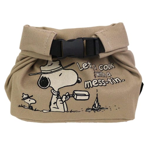 

DUCKNOT Snoopy Чехол с пряжкой для месс-тина, Чехол для котелка, Сумка для ланча, Моющийся, Сделано в Японии (Бежевый/Обычный)