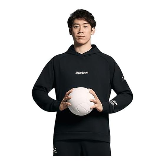 MOVESPORT (Move Sports) Sweat Jacket Descente Sweat Absorbent Stretch Hooded Single Piece Back Structure Easy to Move Sports Training Running Walking