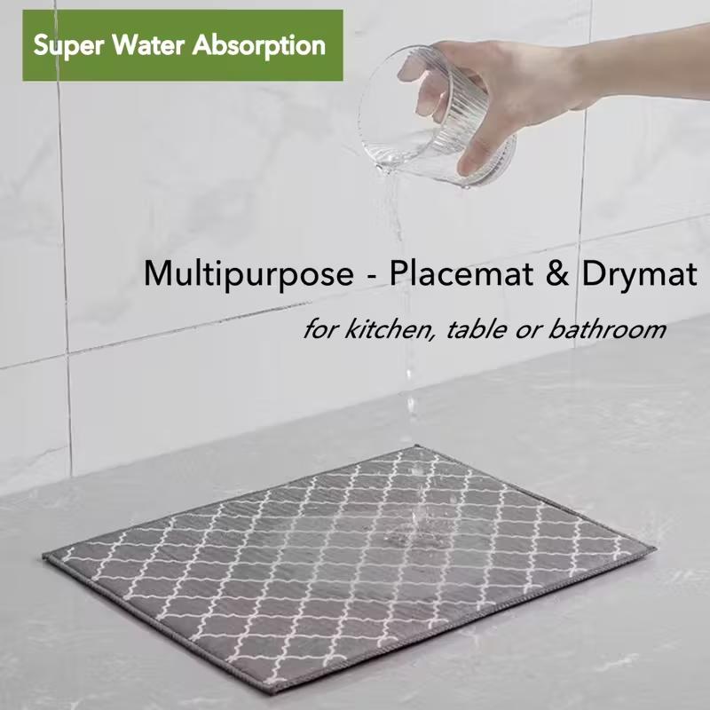 Dish Drying Mat In The Cabinet Drying Mats Microfiber Absorbent Table Placemat Non Slip Heat Resistant Drain Drying Pad
