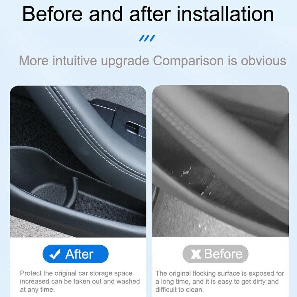 For Tesla Model 3 Highland 2024 Door Side Storage Box Tray Organizer Accessories