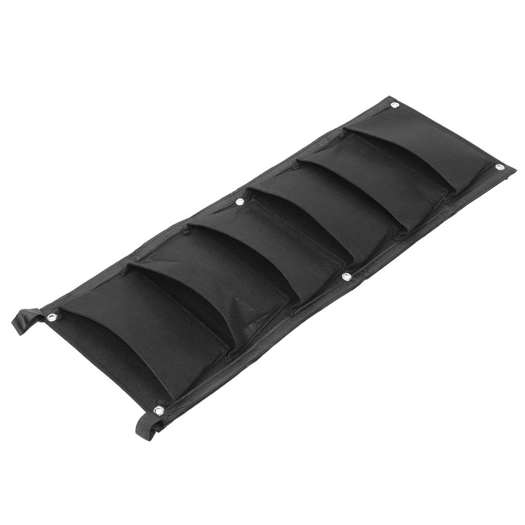 6 Pockets Vertical Plant Grow Bags Container Wall Hanging Planter for Outdoor GardenBlack