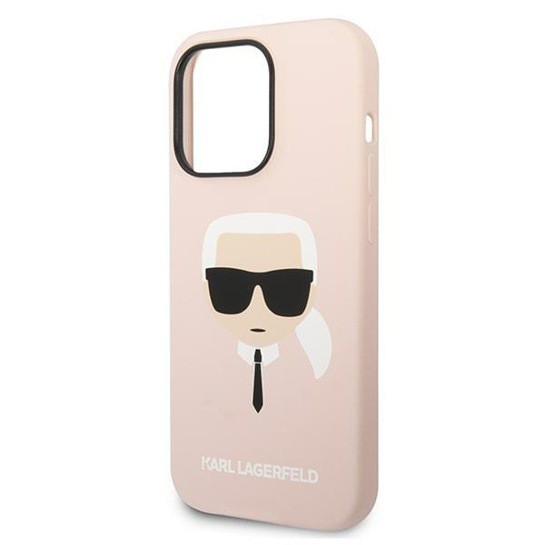 Karl Lagerfeld KLHMP14XSLKHLP iPhone 14 Pro Max 6.7" hardcase light pink/light pink Silicone Karl`s Head Magsafe