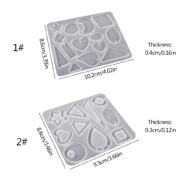 Handmade Jewelry Silicone Pendant Mold with Hole Earring Charm Epoxy Mold