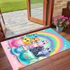 Anti‑Slip Crystal Velvet Floor Rug, Cat Design Carpet for Indoor Living Bedroom Home Decoration