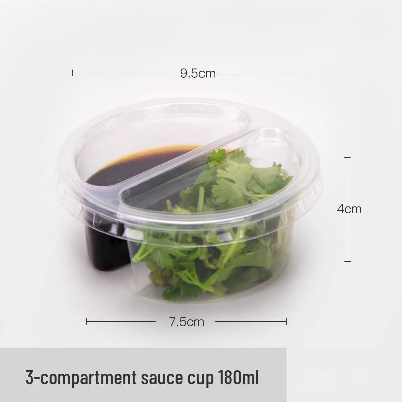 SBL Disposable 180ml Double-Compartment Takeaway Condiment Cups