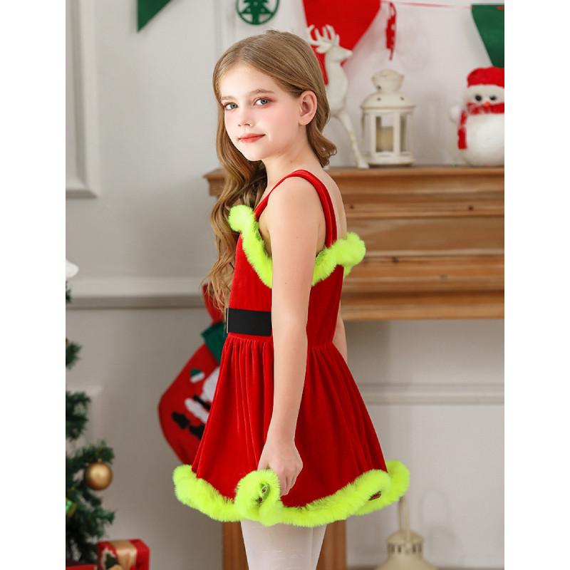 Grinch Kinderkostüm Mit Umhang Und Kleid Für Weihnachtsfeier Kostüm