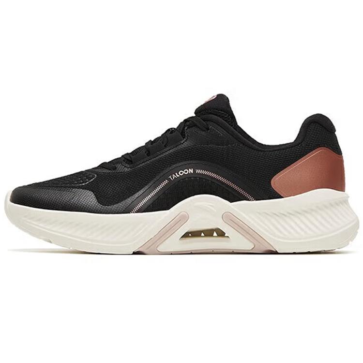 New Anta Shock Absorbers Slip Resistant Abrasion Resistant Low Top Weightlifting Squat Training Shoes Women's Black 122247789-4