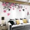 Modern Flower Rattan Acrylic Wall Stickers 3D DIY Wallpaper Living Room TV Background Wall Decal Home Decor