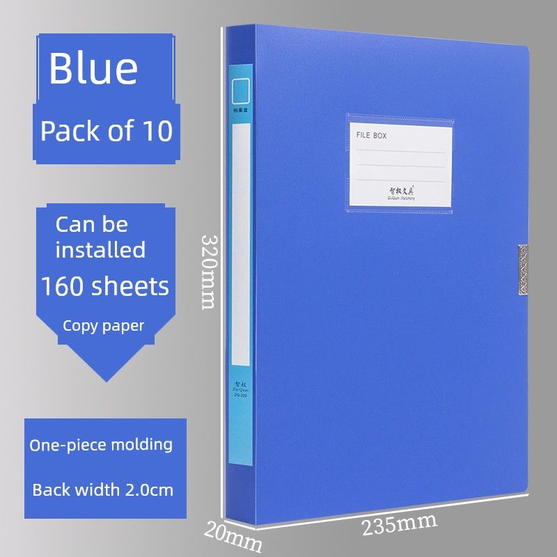 A4 File Box File Box Office Supplies 2/3.5/5.5/7.5cm Plastic Information Box File Bag Info Booklet 3-Inch 55mm Storage File Folder Foldable File Box