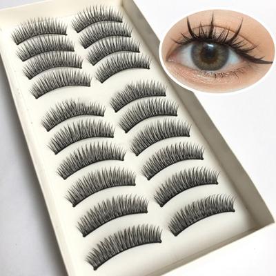 10 párů umělých řas Poloručně dokonale padnoucí Chaotický Cross Curl Dekorace Krása umělých řas pro ženy