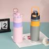 580ML Insulated Stainless Steel Water Bottle Dual Sip Straw & Direct Spout Leak Proof with Handle Car Cup Holder Friendly Sports