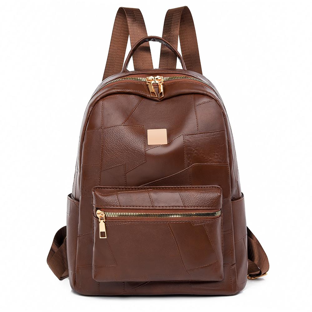 

Рюкзак большой емкости Женский легкий рюкзак из мягкой кожи Дорожный рюкзак кофейный