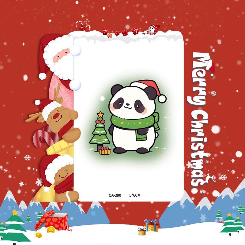 Popular Cartoon Christmas Temporary Tattoos for Kids - Cute Santa and Snowman Sticker Set