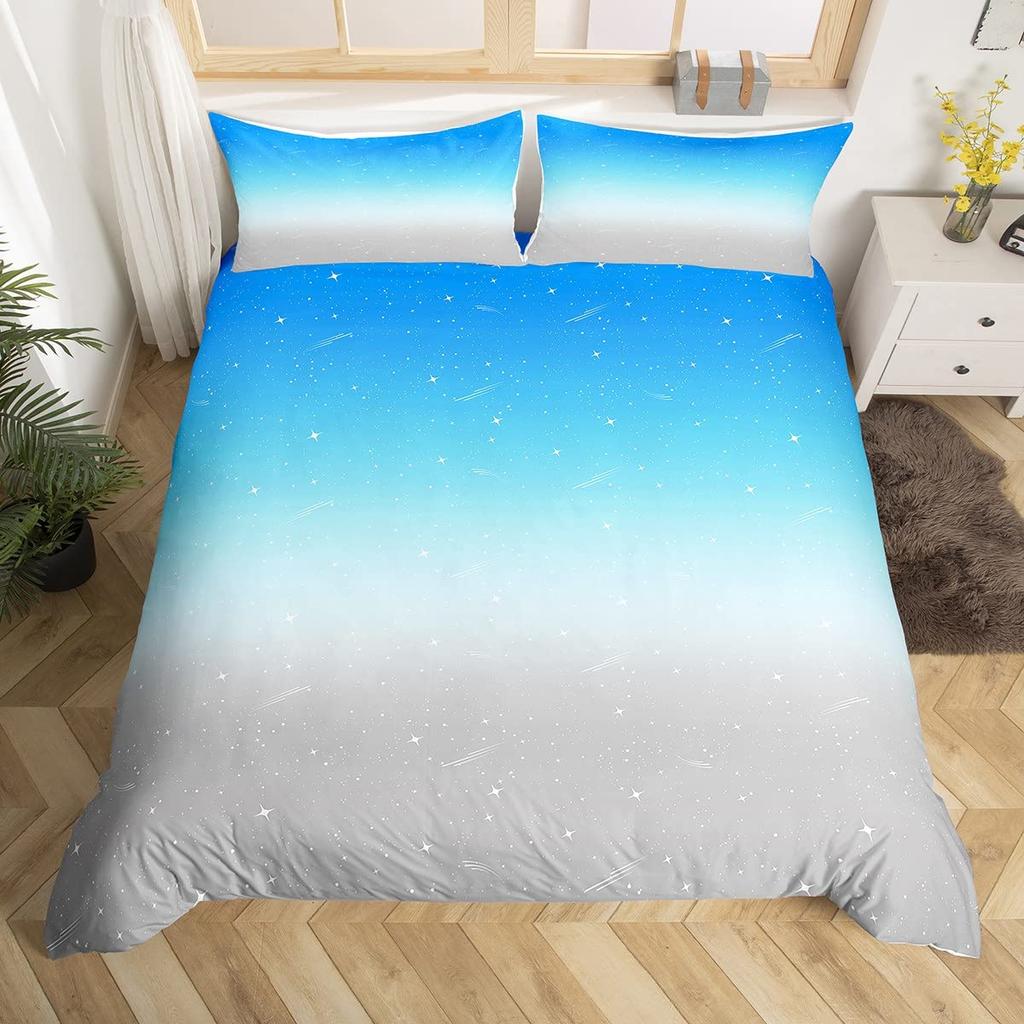 Rött Grått Vitt Randigt King Påslakan Gradient Geometriskt Sängklädesset Modernt Randigt Konst Täcköver Polyester Quiltöverdrag