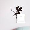 Enchanted Fairy Silhouette with Magic Wand Switch Plate Sticker for Bedroom Living Room Hallway Home Decor Self-Adhesive Removable Decal