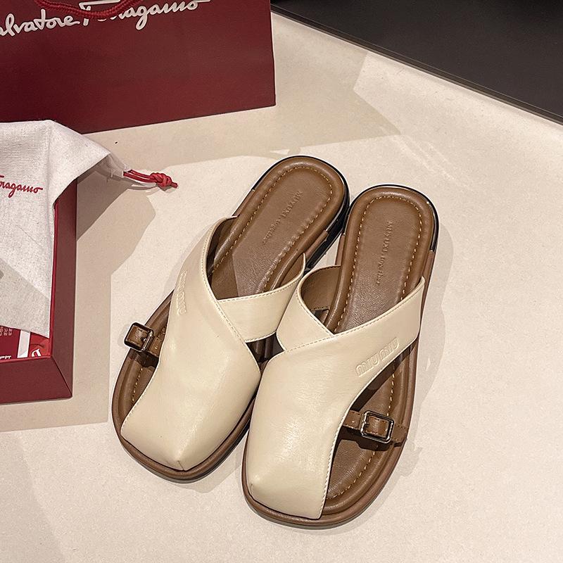 Internet Celebrity Fashion Soft-soled Slippers Women's Summer Wear 2025 New Casual Versatile Roman Beach Shoes Temperament Bag Head Drag