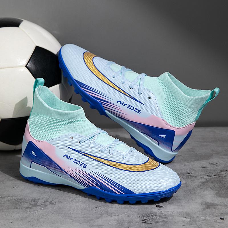 Unisex Fly-Knit Sock Football Shoes for Kids and Adults - High-Top TF Training Sneakers