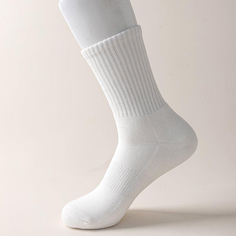 Men's Mid-Calf Cotton Sports Socks - Warm, Odor-Resistant, Non-Pilling, Sweat-Absorbent Thick Towel Bottom.
