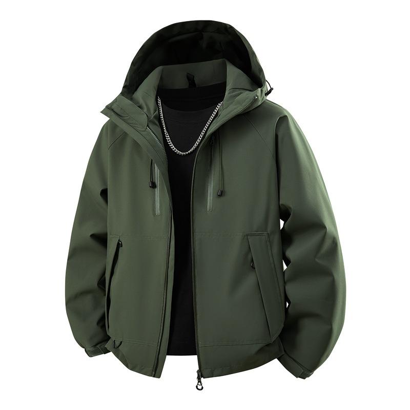 Spring and Autumn New Dopamine Men's Jacket Outdoor Windproof Casual Jacket Hooded Shoe Clothes