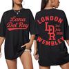 Lana Del Rey London Wembley 3rd July 2026 Tour T Shirt Men Women's Summer Tops High Quality T-shirt Gift Casual Fashion T-shirts