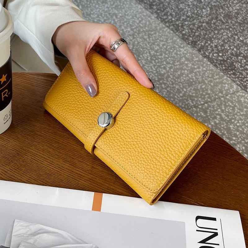 Genuine Leather Wallet Women Long Clutch Fashion Luxury Brand Ladies Purses Card Holder Zipper Coin Pocket  Billfold
