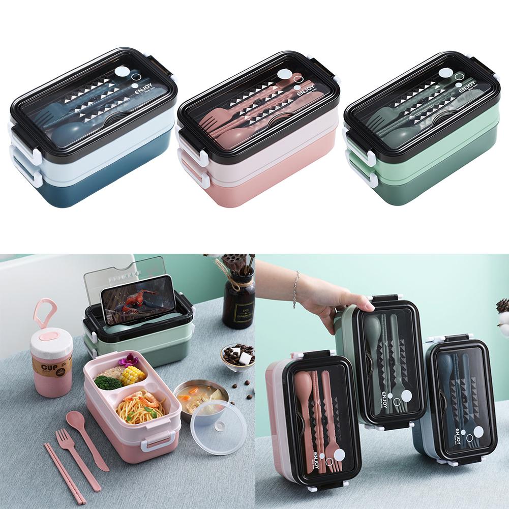 Bento Lunch Box Food Storage Box Thermo Food-Safe Bento Lunch Boxes Lunch Compartment Containers For School Kids Office Worker