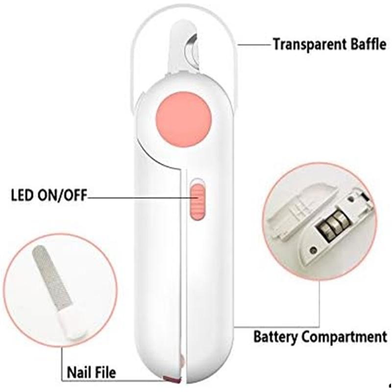 Dog Cat Pet Nail Clippers With Safety Guard And Led Light,pet Nail Scissors Pet Claws Toenail Clippers With Hidden Nail File