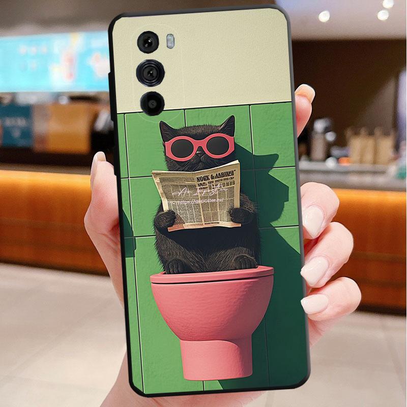 

Black Cat Flower Art Phone Case For Motorola Edge 60 50 40 Pro 60 50 40 30 Ultra Neo Fusion Moto G Play G Stylus G Carcasas Moto Edge 50 Ultra