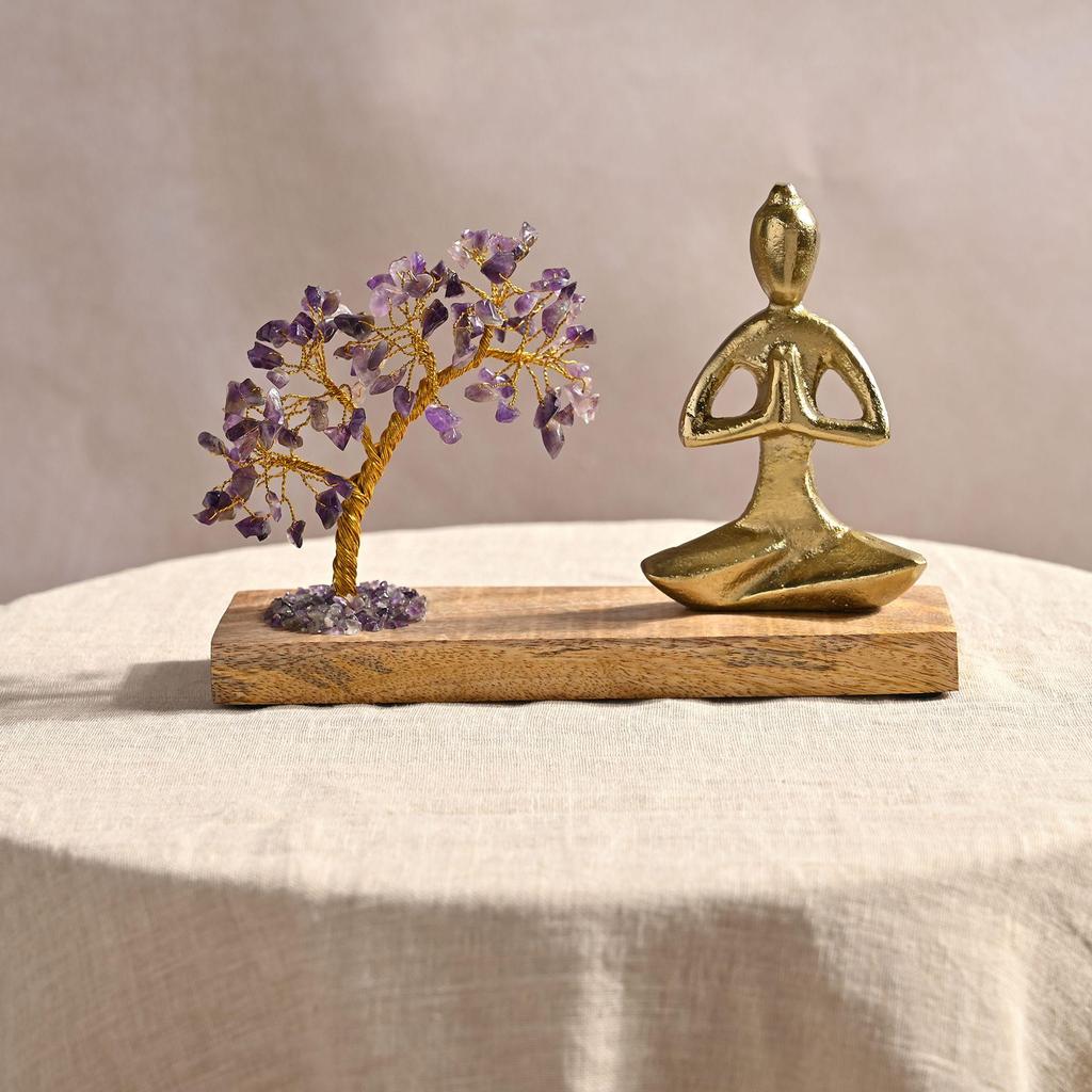 Serenity Gemstone Tree Yoga Ornament - Amethyst