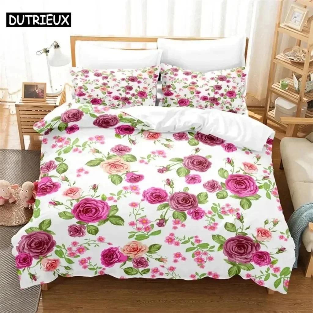 Luxury New 3D Print Flowers Comfortable Duvet Quilt Cover Pillowcase Bedding Set Children Bedroom Decoration Home Textile