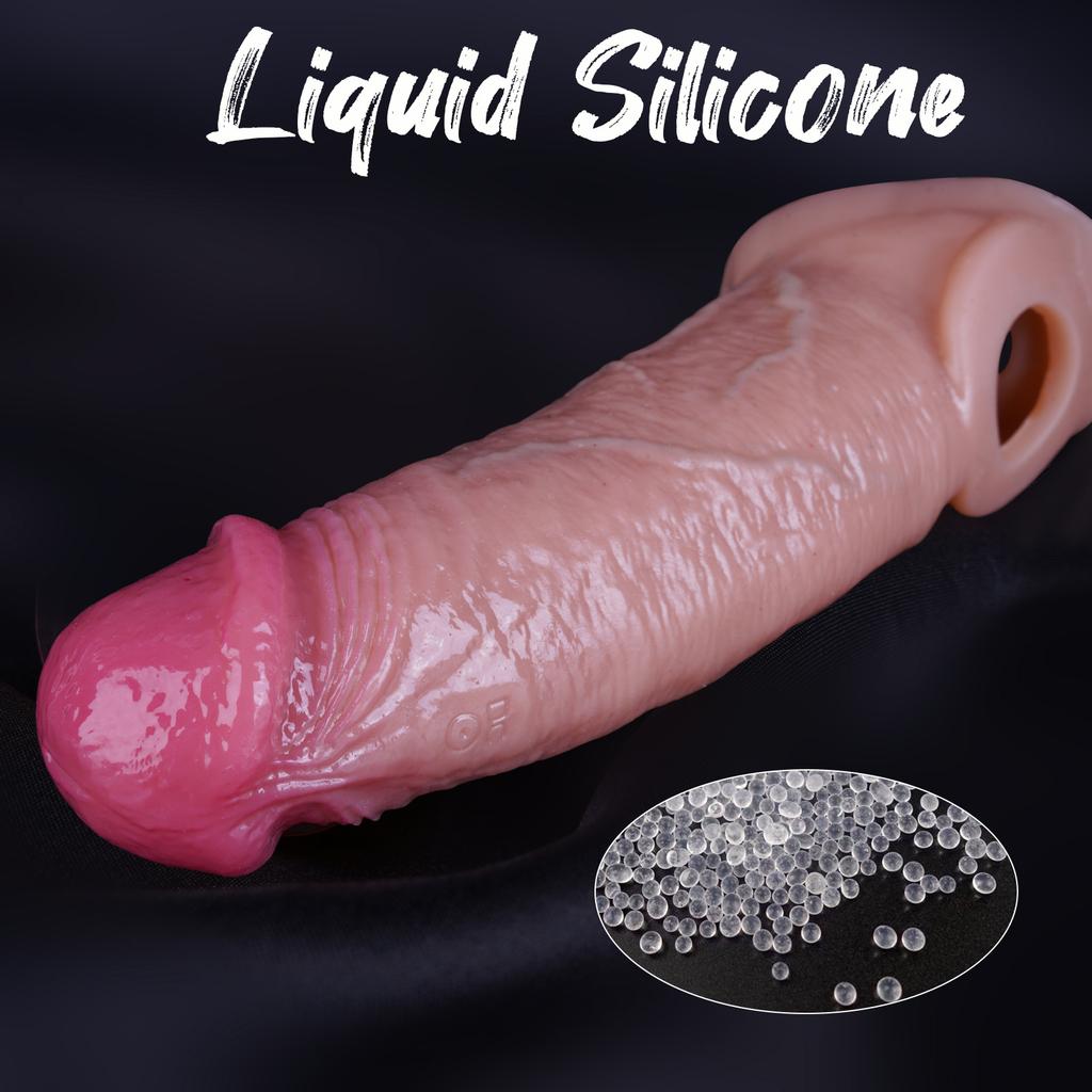 Extensor pentru Mărirea Penisului Prezervative Mânecă Realistă pentru Extensia Penisului Prezervativ Reutilizabil Inel pentru Penis Jucării Sexuale pentru Bărbați