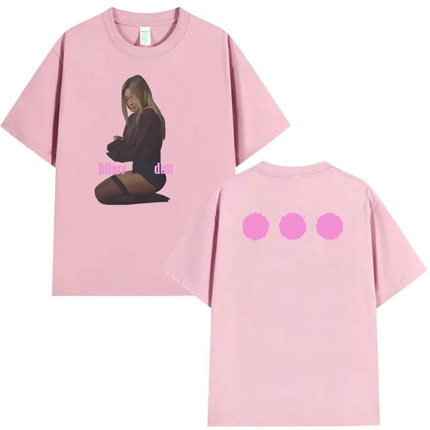 Hilary Duff Tour 2026 Merchandise T-shirt Unisex Dames Harajuku Kleding Esthetische Tops T-shirts Casual 100% Katoen Korte Mouw T-shirt