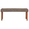 110 Cm Natural Kubu Rattan and Solid Mahogany Wood Bench