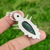 Solar Moss Agate Stone Mozambique Garnet Engagement Wife Pendant Sterling Silver