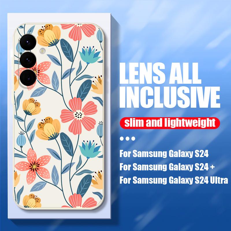 Květinově malovaná skořepina pro Samsung Galaxy S24 S22 Ultra Plus S23 S21 S20 Fe A52 A53 A54 A34 14 5g A51 A32 A13 4g Slim Shockproof Tpu Hybrid Case Cover