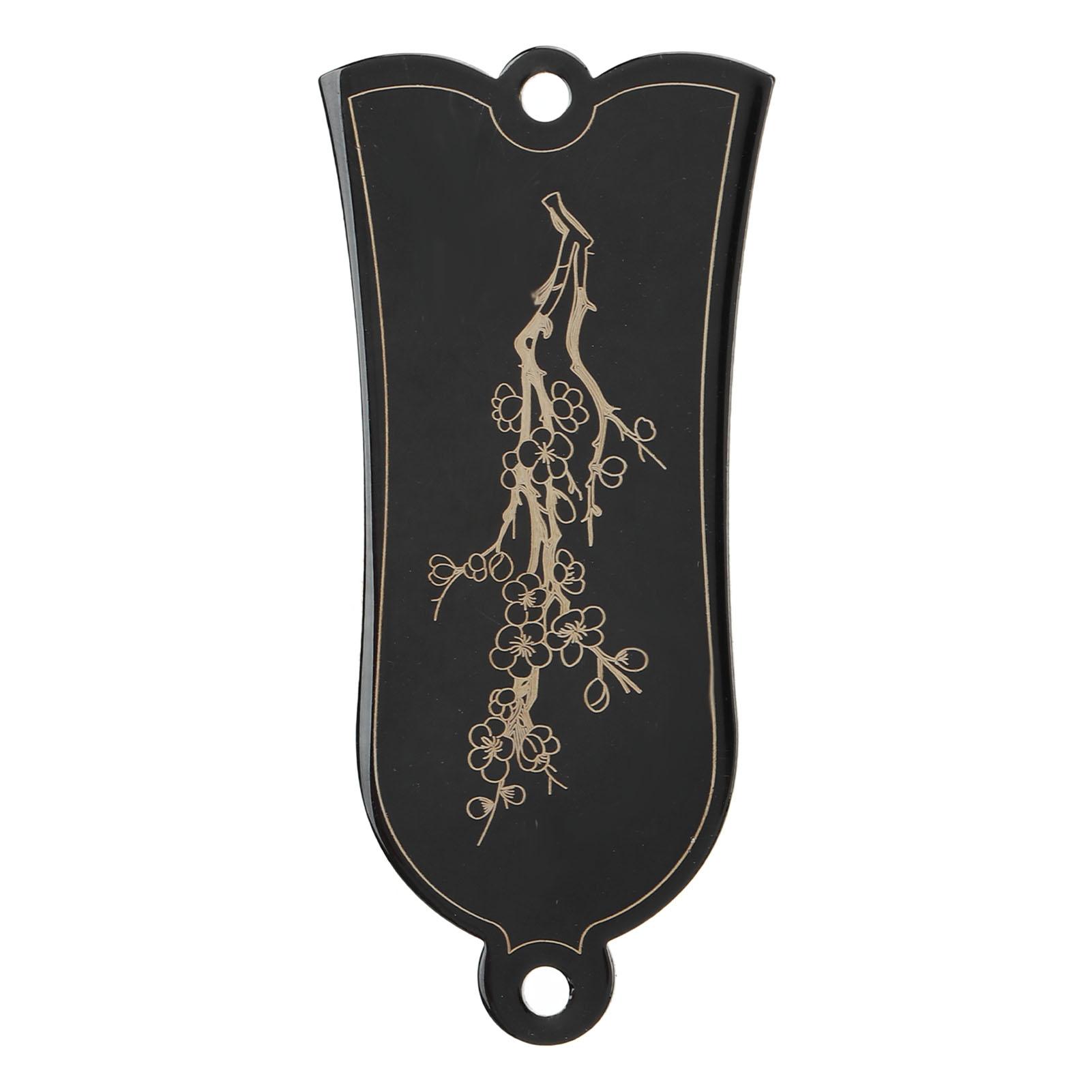 

Guitar Truss Rod Cover Decorative Iron Black Plum Blossom Pattern Bell Shape 2 Holes Electric Guitar Parts