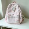 Schoolbag High Value Melody Pink Plaid Backpack Sweet Girl Backpack Student Lightweight Large Capacity School Bag
