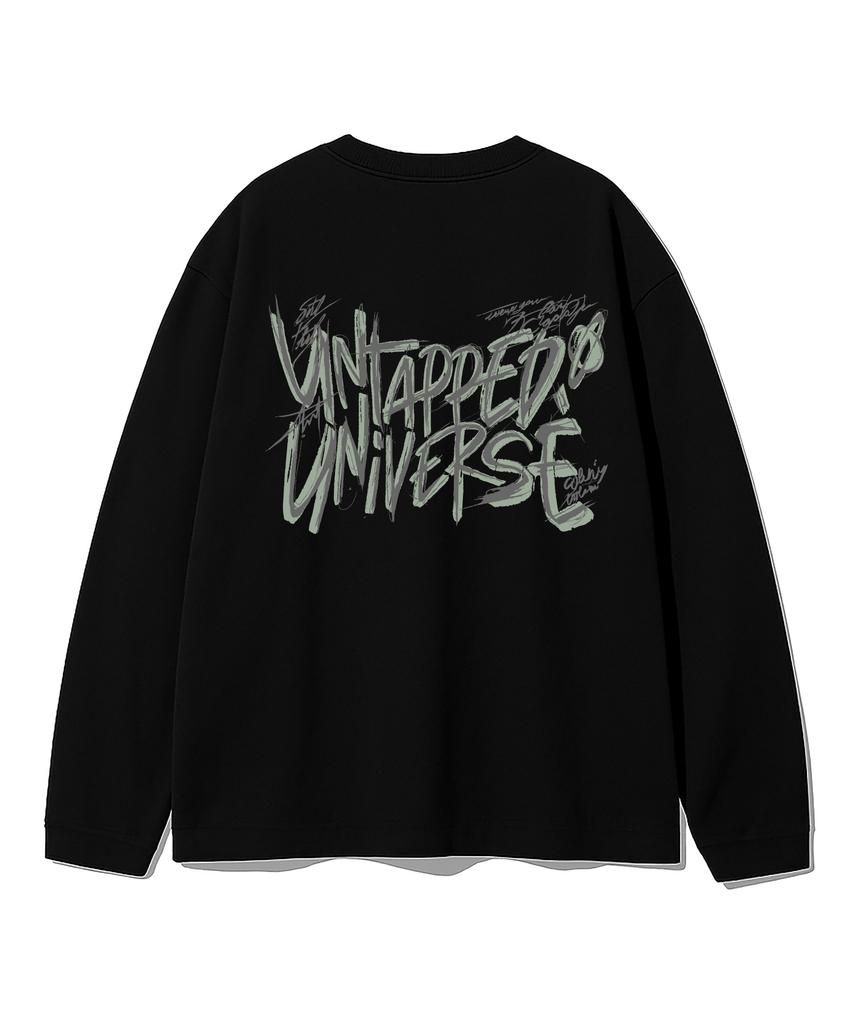 UNTAPPED STUDIO Universe Wild Lettering Oversized Long Sleeve T-Shirt 4 Colors