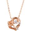 [White Clover] Beauty and the Beast” Disney Princess Silver 925 Cubic Zirconia Heart Rose Pink Go...