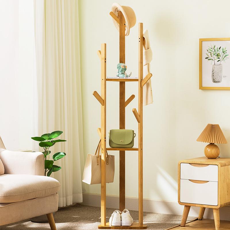 Simple coat rack Hanging hanger Floor to ceiling Living room Bedroom Children's hanger Creative clothes rack Hat rack