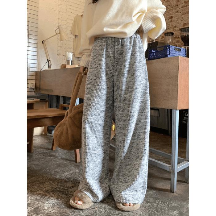 

Xiaoxiangfeng pants women s spring and autumn new high-waisted loose and lazy drape straight loose casual wide-leg pants M