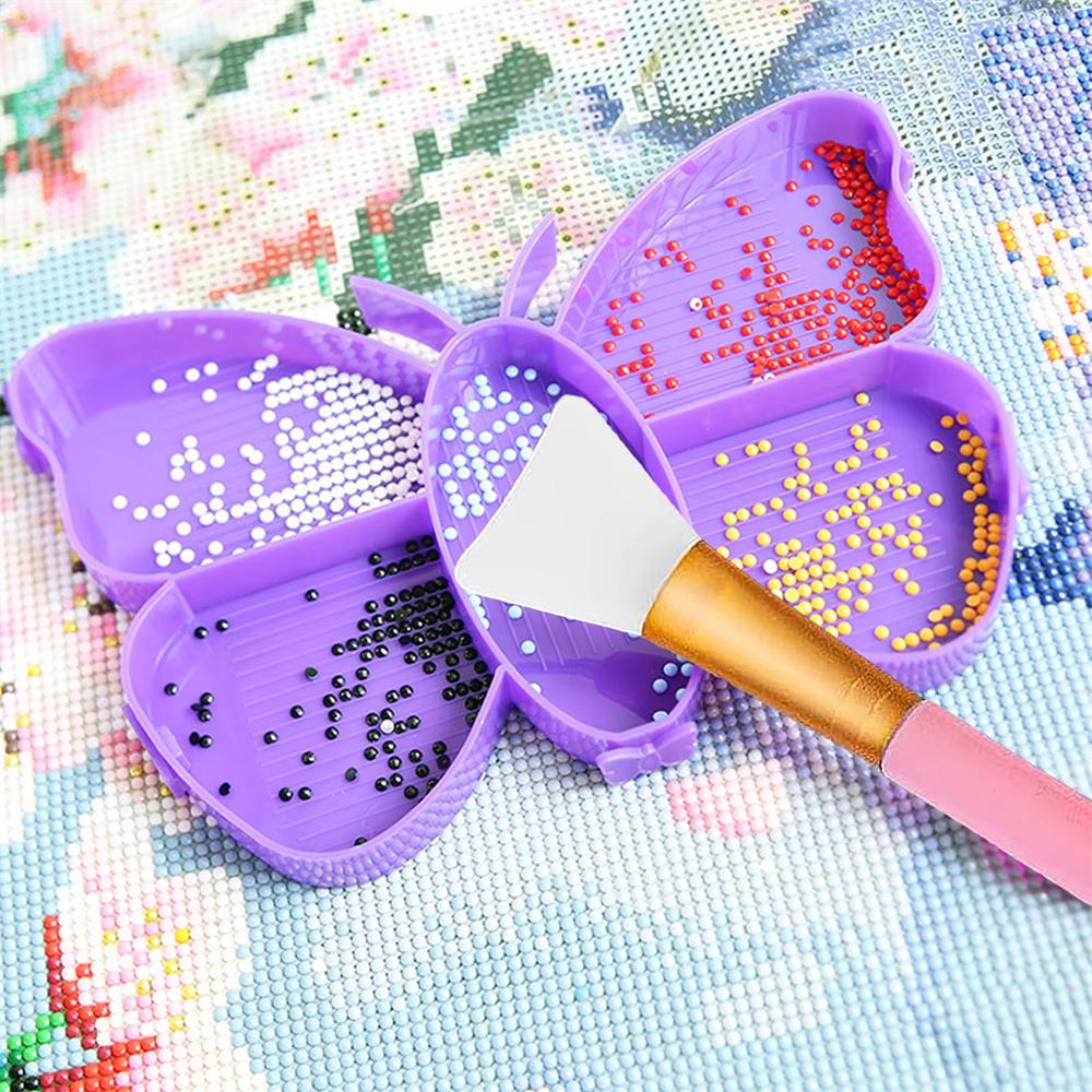 24pcs/Set DIY Diamond Painting Tool Set -Butterfly Multifunctional Flip Plate, Drill Points, Trays & Funnels for DIY Projects