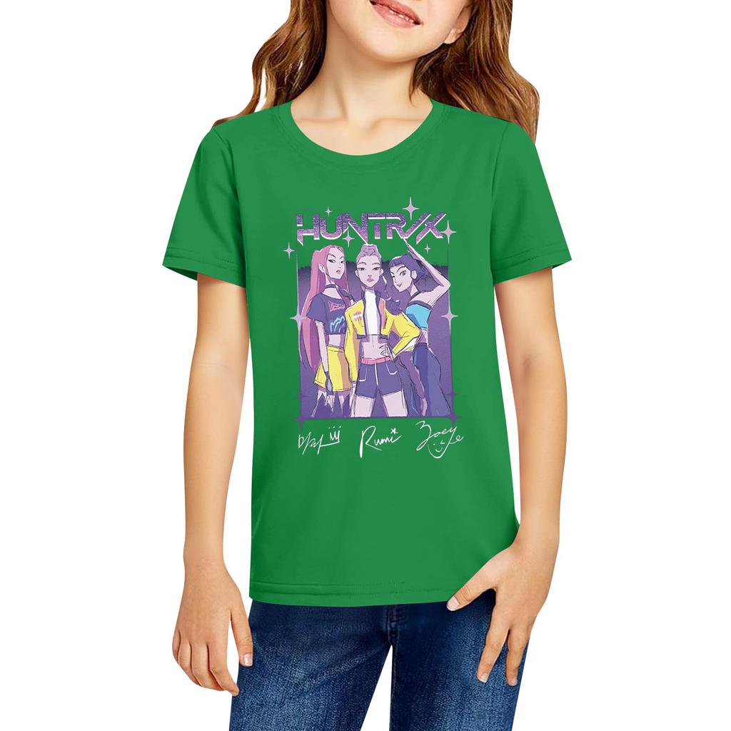 Fashionable Round Neck Short Sleeve Work Clothes Printed Tops For KID Summer Tops