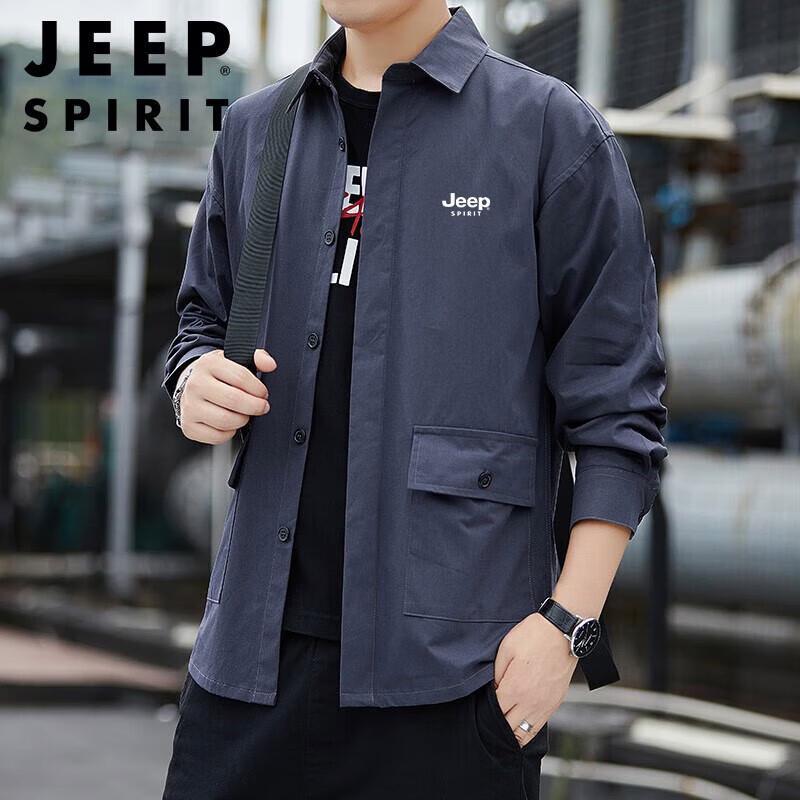 JEEP SPIRIT Men's Long Sleeve Casual Shirt